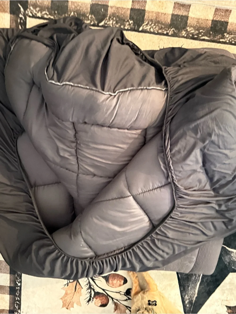 Gray Quilted Bamboo-Blend Mattress Cover - Soft Breathable Protection